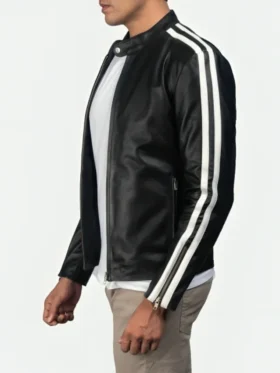 Striped Leather Jacket Side