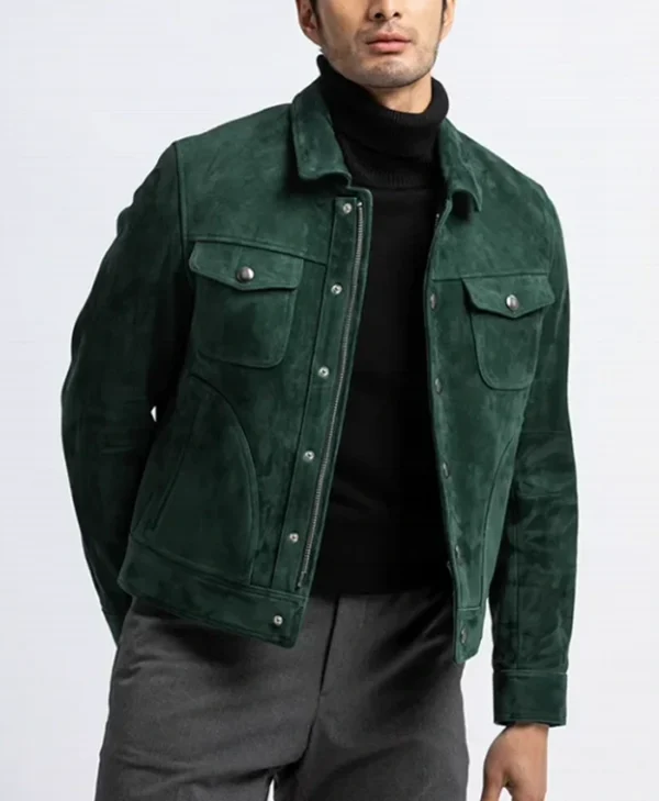 Ted Green Suede Biker Jacket Zipper