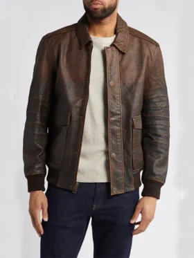 Tommy Men’s Leather Bomber Flying Jacket Main