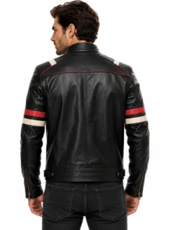 James Riding Leather Motorcycle Jacket For Men