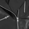 Women’s Black Peplum Leather Jacket Zipper