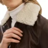 Womens Brown A2 Leather Flight Jacket Fur