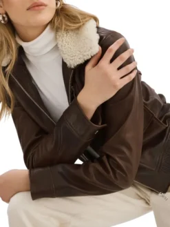 Womens Brown A2 Leather Flight Jacket Style