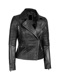 Womens Leather Biker Jacket Black Style