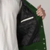 Baseball Forest Green And White Varsity Jacket Inner
