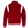 Baseball Red Wool Lettermen Varsity Jacket Back