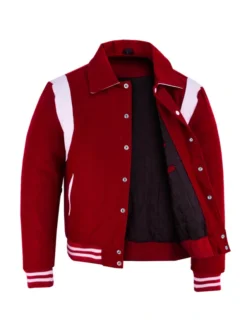 Baseball Red Wool Lettermen Varsity Jacket Inner