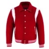 Baseball Red Wool Lettermen Varsity Jacket Main