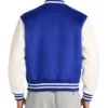 Blue And White Mens Varsity Jacket Backside