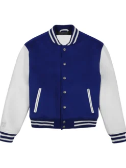 Blue And White Mens Varsity Jacket Main