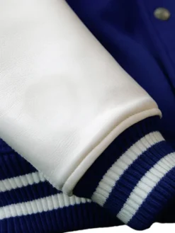Blue And White Mens Varsity Jacket Sleeves