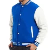 Blue and White Baseball Varsity Jacket Side