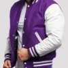 Carlos Purple And White Wool Lettermen Jacket Style