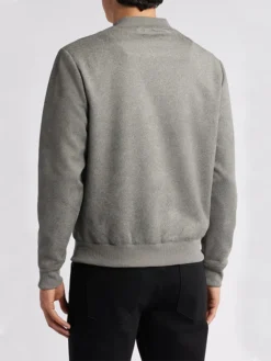 Casual Mens Suede Grey Bomber Jacket Back