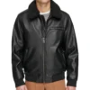 Harry Black Fur Collar Mens Aviator Flight Jacket