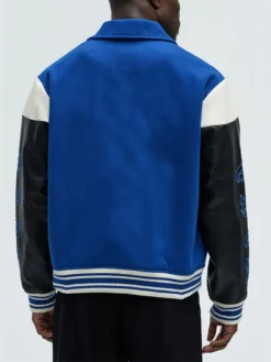 Lettermen Mens Royal Blue Varsity Jacket Back
