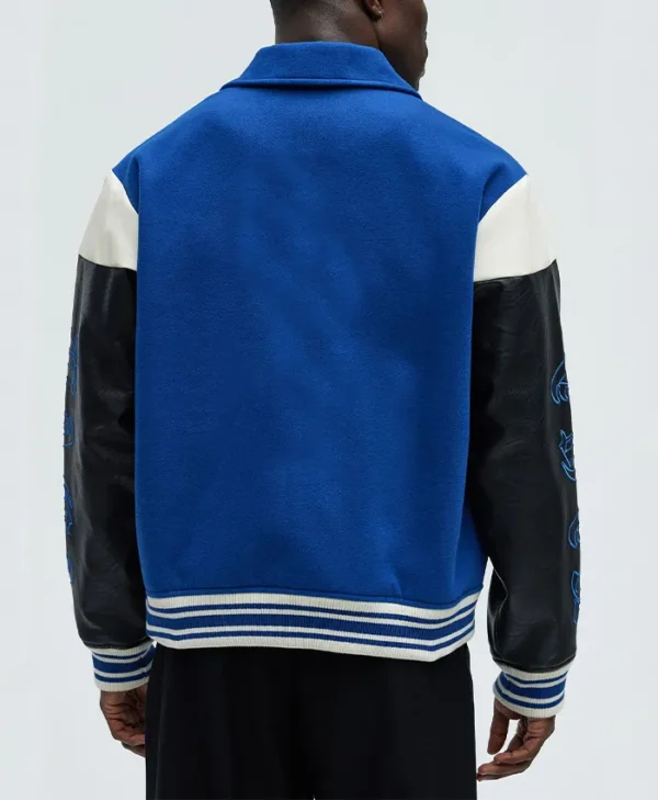 Lettermen Mens Royal Blue Varsity Jacket Back