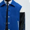 Lettermen Mens Royal Blue Varsity Jacket Collar