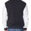Martinez Black And White Varsity Wool Jacket Back