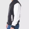 Martinez Black And White Varsity Wool Jacket Side