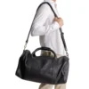 Mens Black Leather Duffle Bag Hang
