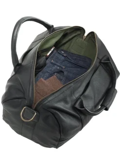 Mens Black Leather Duffle Bag Pants