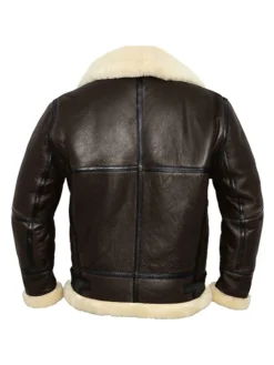 Mens Leather B3 Bomber RAF Pilot Jacket Back