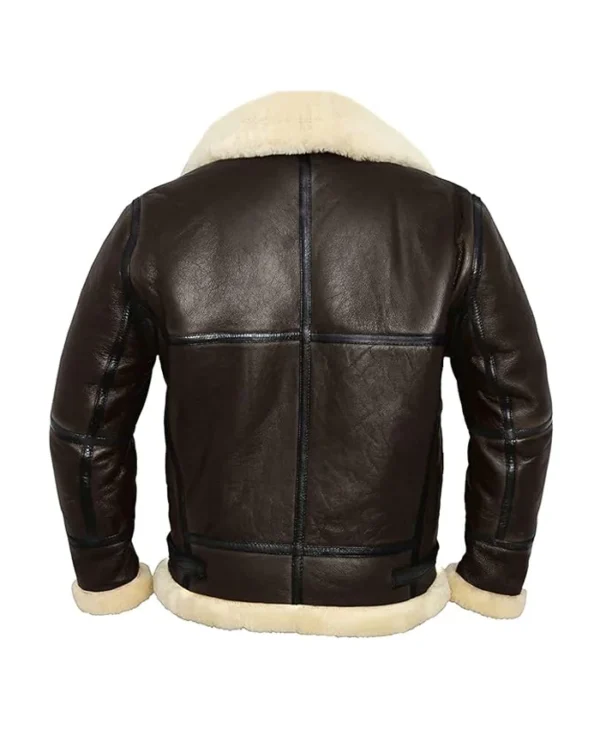 Mens Leather B3 Bomber RAF Pilot Jacket Back