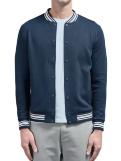 Mens Navy Blue Lettermen Varsity Jacket Main