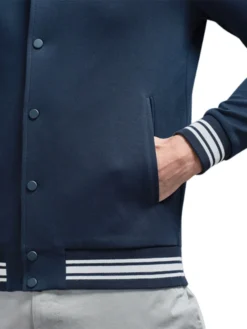 Mens Navy Blue Lettermen Varsity Jacket Pockets
