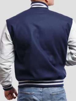 Mens Royal Blue Varsity Lettermen Jacket Back