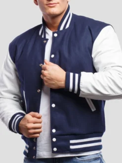 Mens Royal Blue Varsity Lettermen Jacket Main