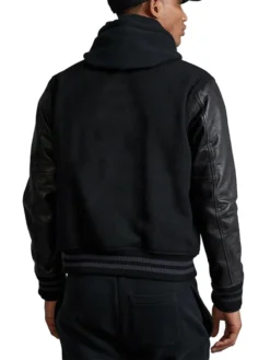 NY Yankees Baseball Black Bomber Jacket Back