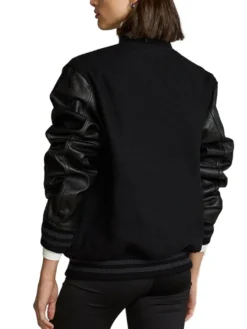 NY Yankees Baseball Black Bomber Jacket Girl
