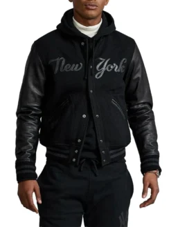 NY Yankees Baseball Black Bomber Jacket New York