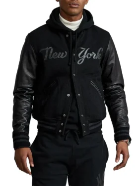 NY Yankees Baseball Black Bomber Jacket New York