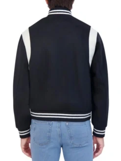 Navy Blue Letterman Varsity Jacket Back