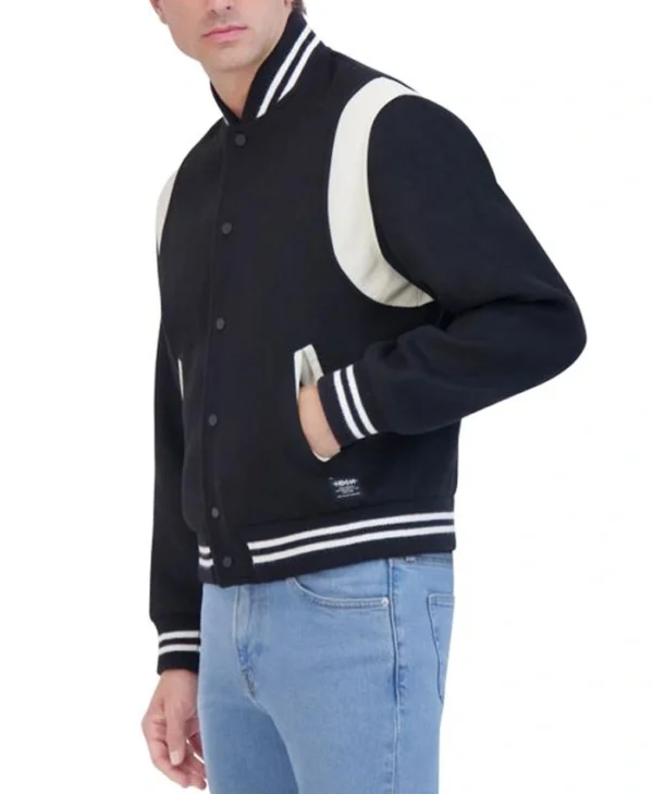 Navy Blue Letterman Varsity Jacket Pockets