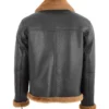 RAF Black B3 Bomber Brown Shearling Jacket Back