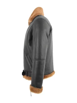 RAF Black B3 Bomber Brown Shearling Jacket Style