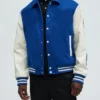Royal Blue White Varsity Jacket For Mens Main