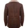 Shearling Coat Mens Brown With Fur Collar Back
