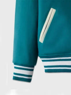 Stylish Cambridge Green Varsity Lettermen Jacket Pockets