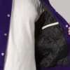 Stylish Purple And White Varsity Jacket Unisex Inner