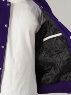 Stylish Purple And White Varsity Jacket Unisex Inner