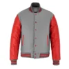 Stylish Red And Grey Lettermen Varsity Jacket