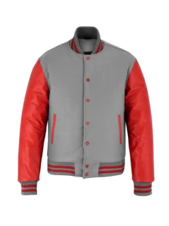 Stylish Red And Grey Lettermen Varsity Jacket
