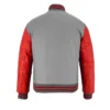 Stylish Red And Grey Lettermen Varsity Jacket Back