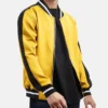 Trendy Black And Yellow Wool Varsity Jacket Main
