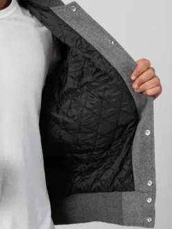 Unisex Black And Grey Varsity Jacket Inner